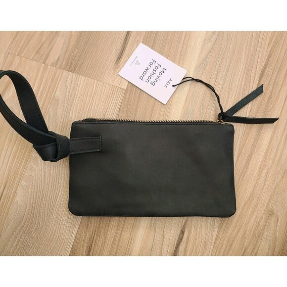 NWT Able Leather Rachel Wristlet Clutch Bag Wallet Black - Picture 2 of 8